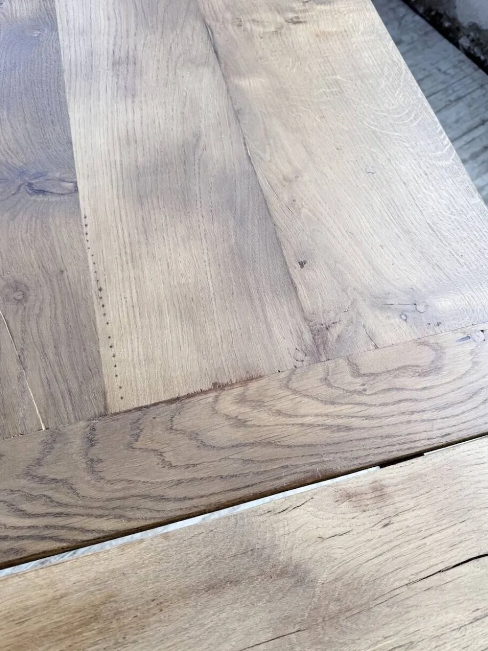 Table de ferme chêne massif avec allonges (190-280cm) 1950