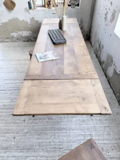 Table de ferme chêne massif avec allonges (190-280cm) 1950