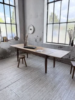 Table de ferme chêne massif avec allonges (190-280cm) 1950
