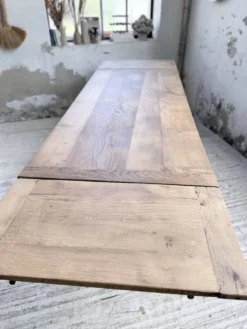 Table de ferme chêne massif avec allonges (190-280cm) 1950