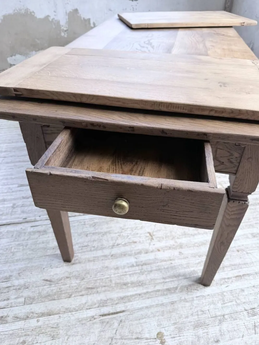 Table de ferme chêne massif avec allonges (190-280cm) 1950