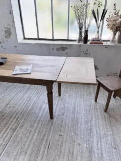Table de ferme chêne massif avec allonges (190-280cm) 1950
