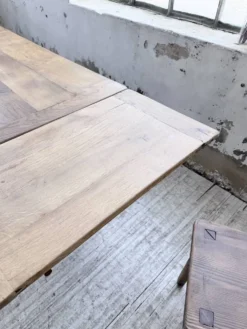 Table de ferme chêne massif avec allonges (190-280cm) 1950