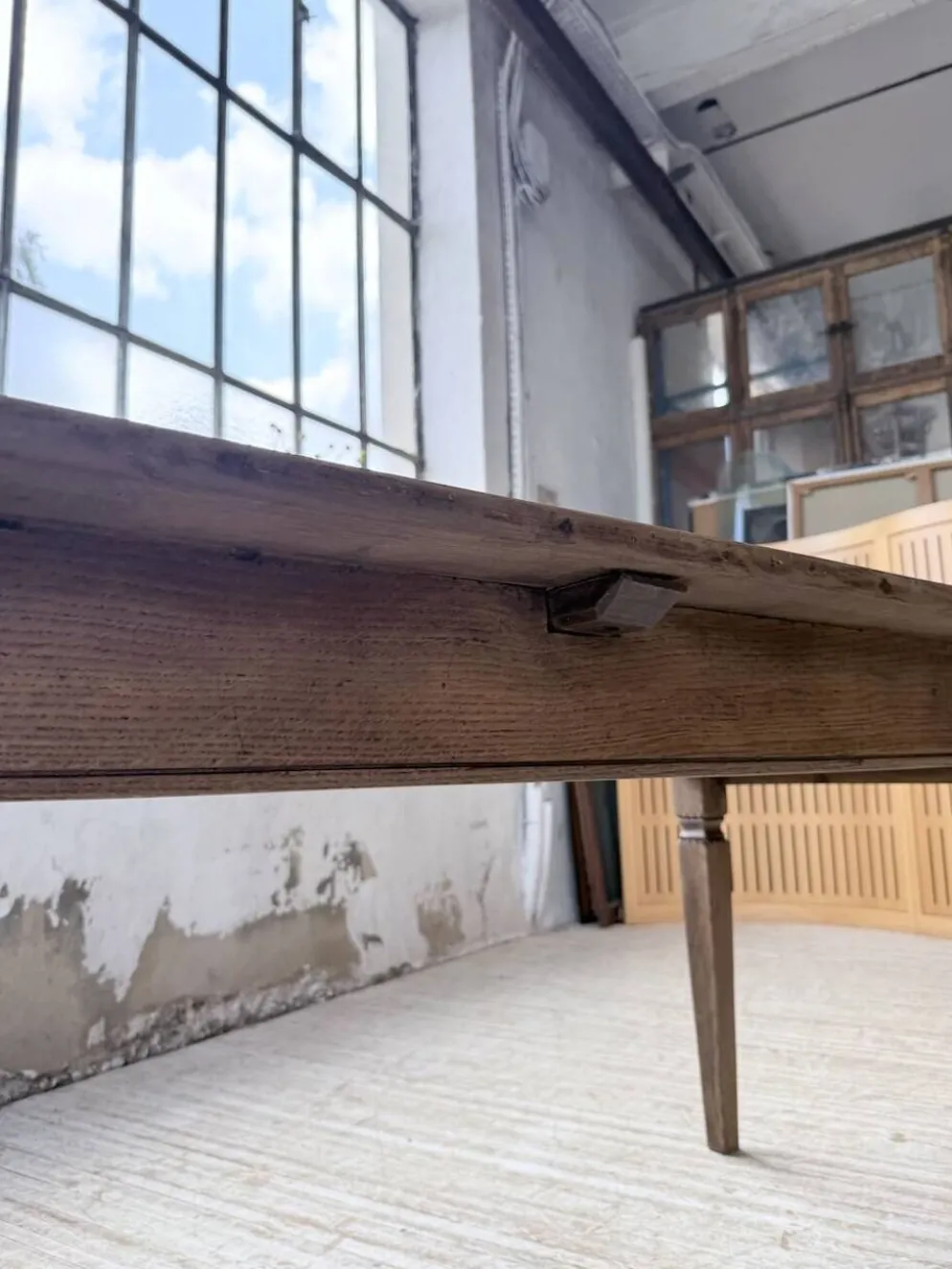 Table de ferme chêne massif avec allonges (190-280cm) 1950