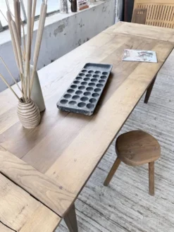 Table de ferme chêne massif avec allonges (190-280cm) 1950