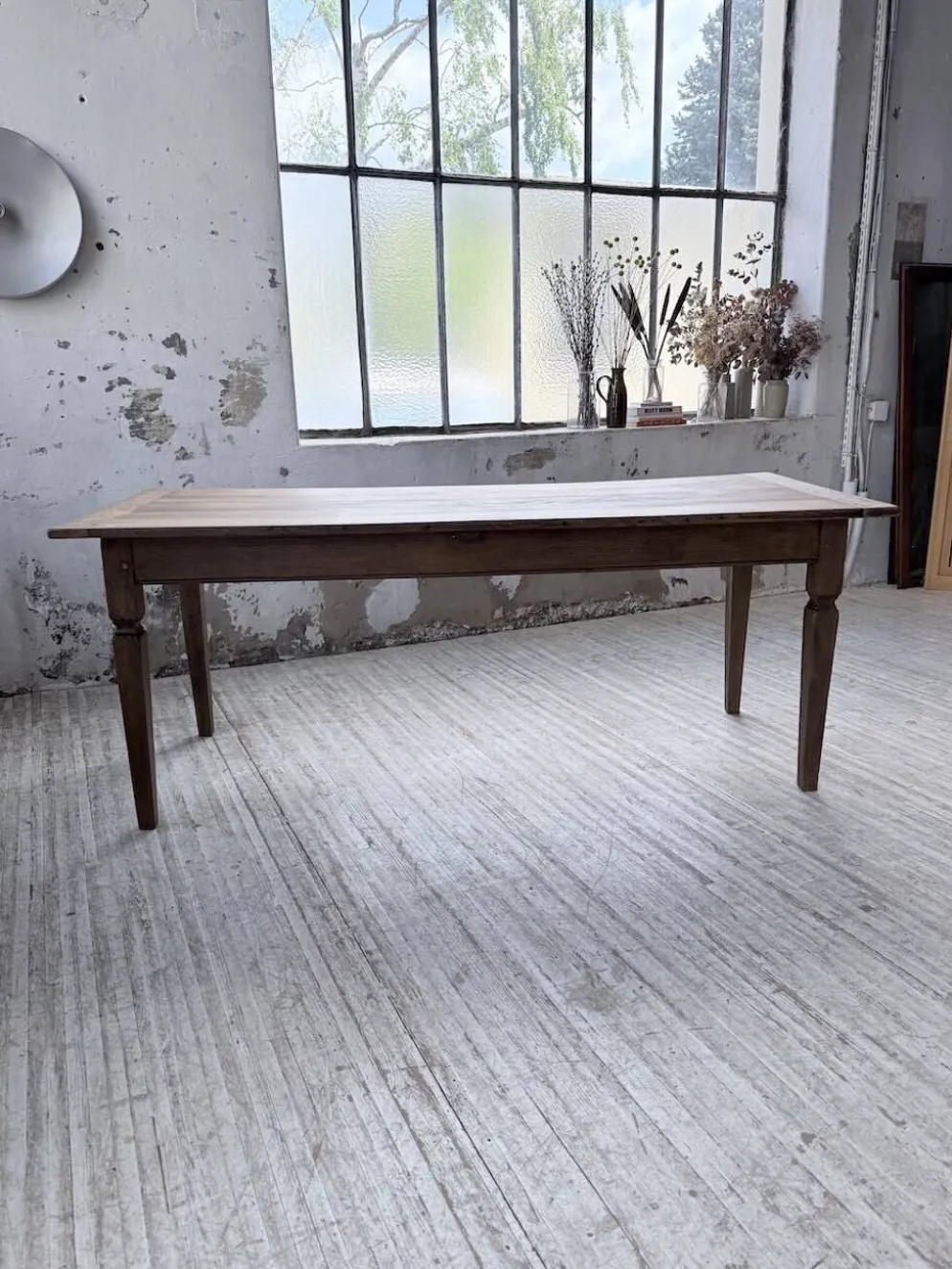 Table de ferme chêne massif avec allonges (190-280cm) 1950