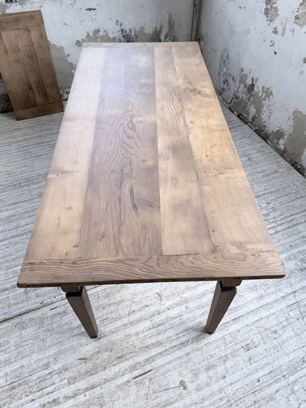 Table de ferme chêne massif avec allonges (190-280cm) 1950
