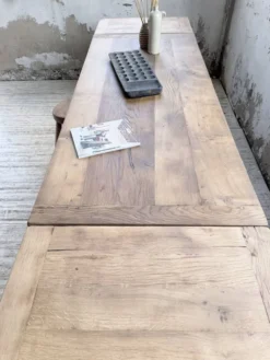 Table de ferme chêne massif avec allonges (190-280cm) 1950