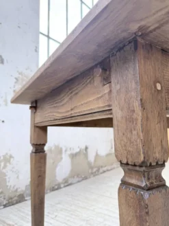 Table de ferme chêne massif avec allonges (190-280cm) 1950