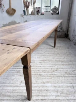Table de ferme chêne massif avec allonges (190-280cm) 1950