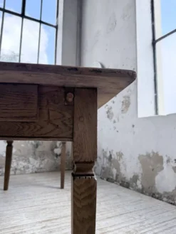 Table de ferme chêne massif avec allonges (190-280cm) 1950