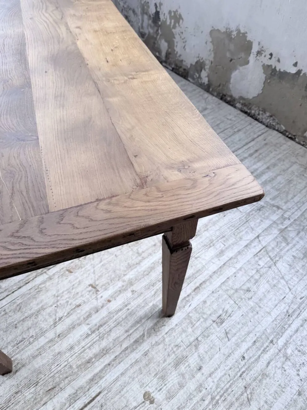 Table de ferme chêne massif avec allonges (190-280cm) 1950