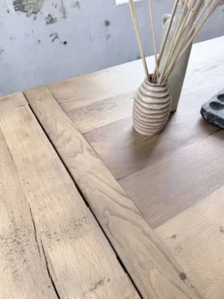 Table de ferme chêne massif avec allonges (190-280cm) 1950