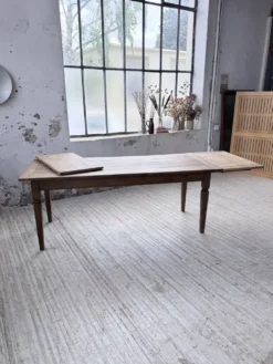 Table de ferme chêne massif avec allonges (190-280cm) 1950