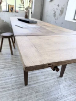 Table de ferme chêne massif avec allonges (190-280cm) 1950