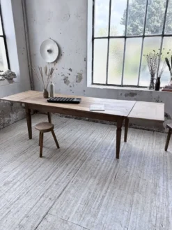Table de ferme chêne massif avec allonges (190-280cm) 1950
