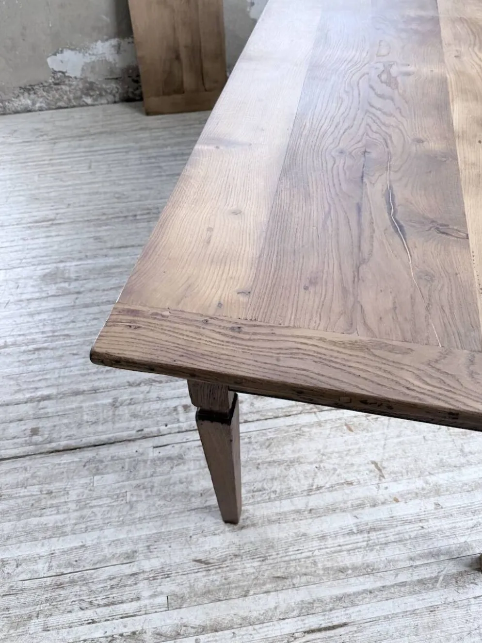 Table de ferme chêne massif avec allonges (190-280cm) 1950
