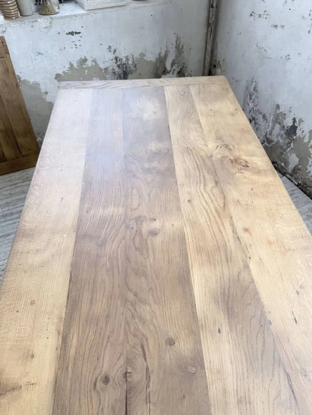 Table de ferme chêne massif avec allonges (190-280cm) 1950