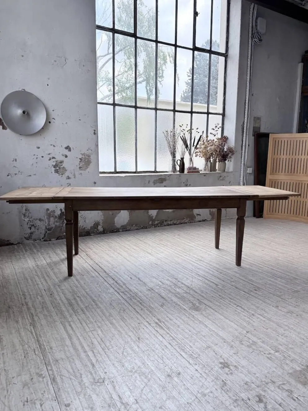 Table de ferme chêne massif avec allonges (190-280cm) 1950