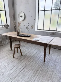 Table de ferme chêne massif avec allonges (190-280cm) 1950