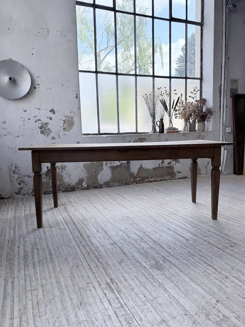 Table de ferme chêne massif avec allonges (190-280cm) 1950