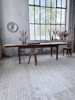 Table de ferme chêne massif avec allonges (190-280cm) 1950