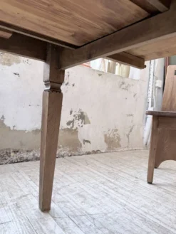 Table de ferme chêne massif avec allonges (190-280cm) 1950