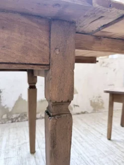 Table de ferme chêne massif avec allonges (190-280cm) 1950