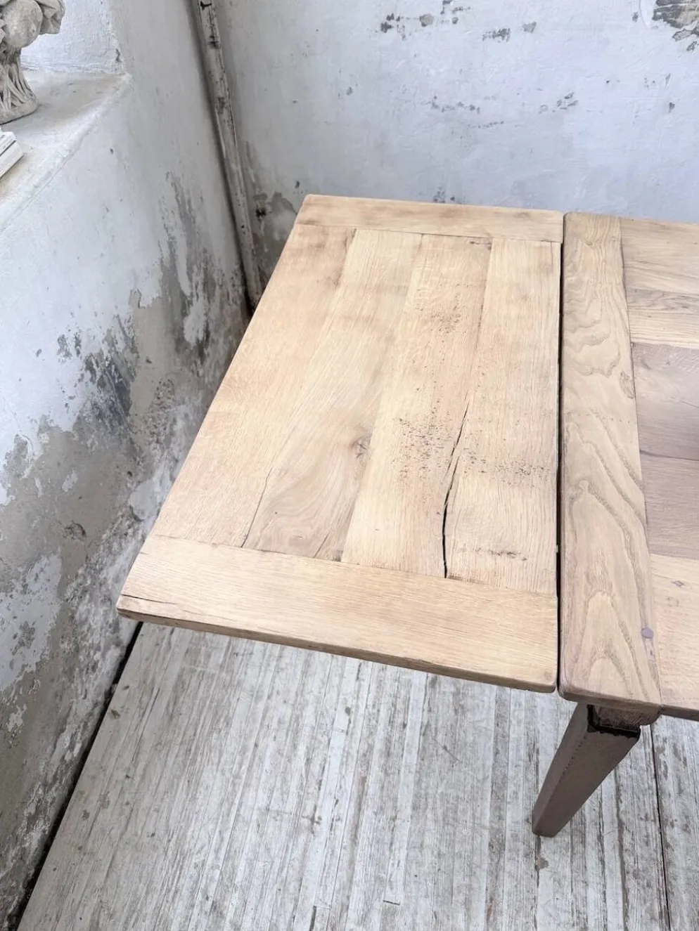 Table de ferme chêne massif avec allonges (190-280cm) 1950