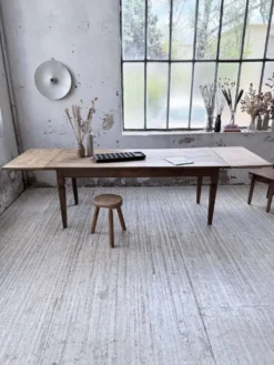 Table de ferme chêne massif avec allonges (190-280cm) 1950