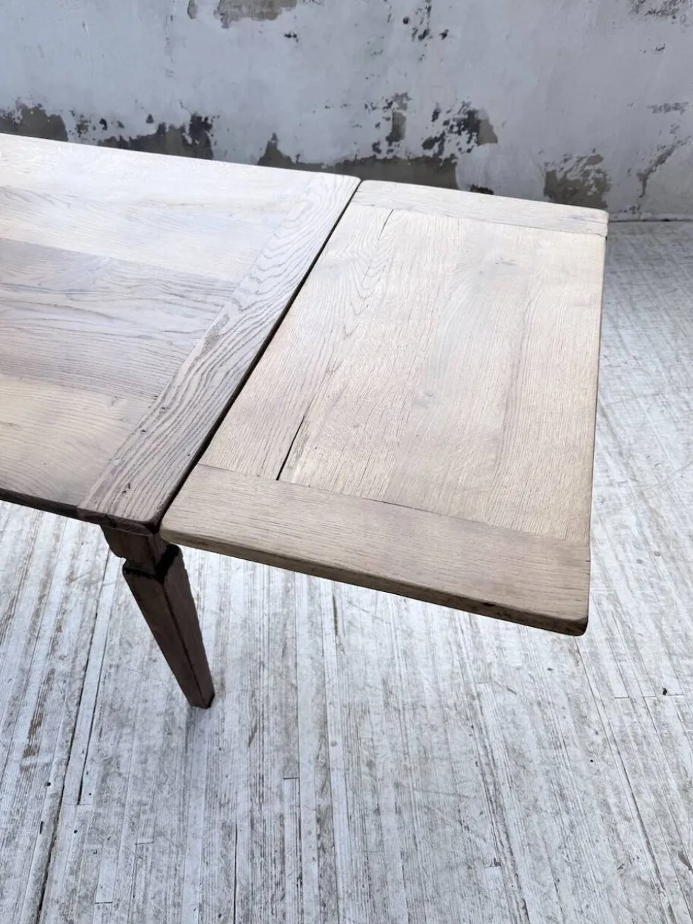 Table de ferme chêne massif avec allonges (190-280cm) 1950