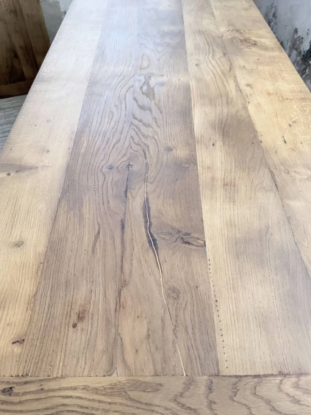 Table de ferme chêne massif avec allonges (190-280cm) 1950