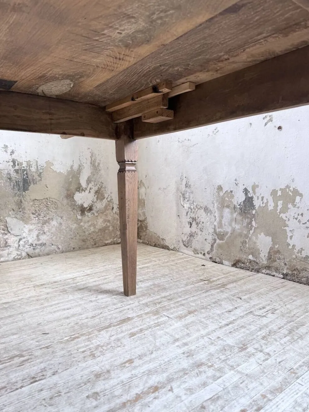 Table de ferme chêne massif avec allonges (190-280cm) 1950