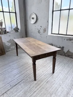 Table de ferme chêne massif avec allonges (190-280cm) 1950