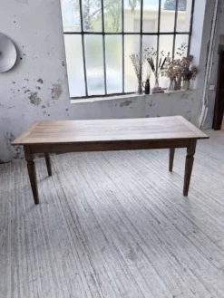Table de ferme chêne massif avec allonges (190-280cm) 1950