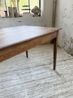 Table de ferme chêne pieds fuseaux 1950