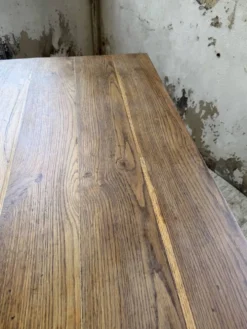Table de ferme chêne pieds fuseaux 1950