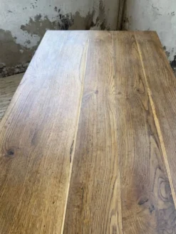 Table de ferme chêne pieds fuseaux 1950
