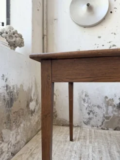 Table de ferme chêne pieds fuseaux 1950