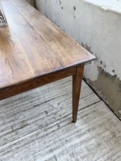 Table de ferme chêne pieds fuseaux 1950