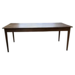 Table de ferme chêne pieds fuseaux 1950