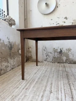 Table de ferme chêne pieds fuseaux 1950
