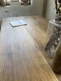 Table de ferme chêne pieds fuseaux 1950