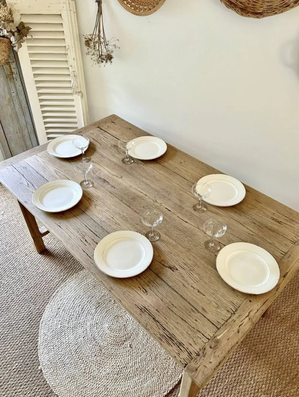 Table de ferme en chêne