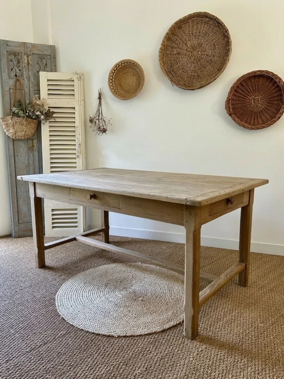 Table de ferme en chêne