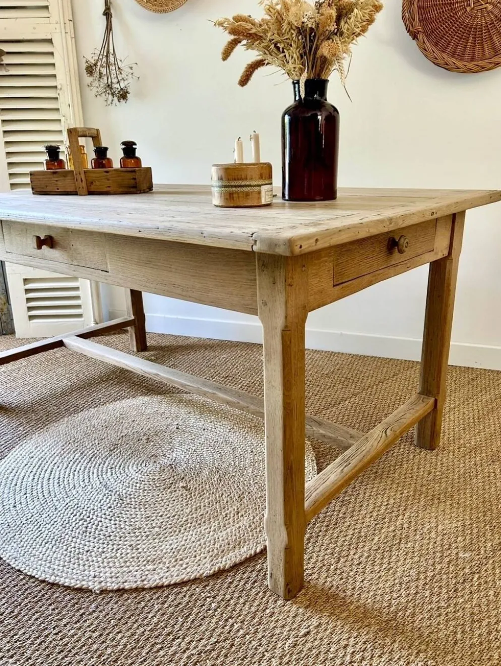 Table de ferme en chêne