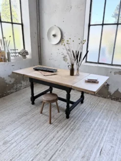 Table de ferme en chêne avec rallonges