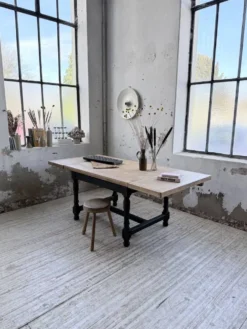 Table de ferme en chêne avec rallonges