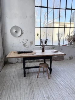 Table de ferme en chêne avec rallonges