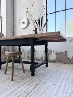 Table de ferme en chêne avec rallonges
